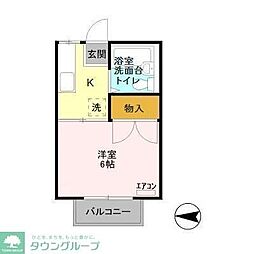 メゾンエクシード 2階1Kの間取り