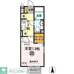 ルミエール　II 2階1Kの間取り