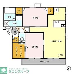 グラン モンターニュ 3階2LDKの間取り