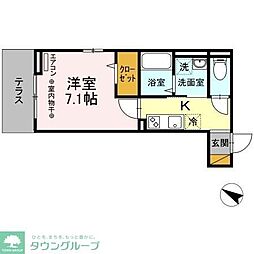 ミーツ3 1Kの間取図画像