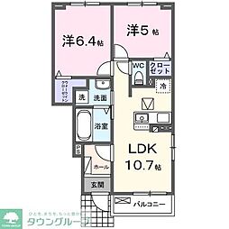アリヴィオII 2LDKの間取図画像