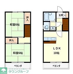 寺田ハイツ 2LDKの間取図画像