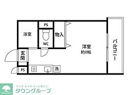 ジュネパレス松戸第2 ワンルームの間取図画像