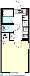 ルミエール六実 1Kの間取図画像