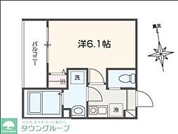 Fiorito六実 1Kの間取図画像