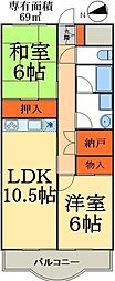 シラカワパレス 2SLDKの間取図画像