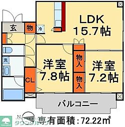 SERENOM 2LDKの間取図画像