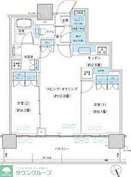 パークシティ柏の葉キャンパスザ・ゲートタワーウエスト 2LDKの間取図画像