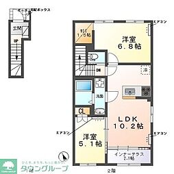 (仮称) 野田市なみき3丁目アパート 2LDKの間取図画像