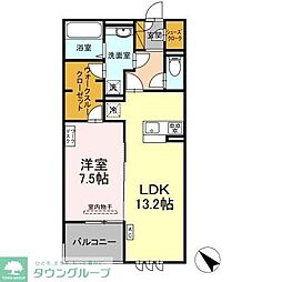 リシェス2 1LDKの間取図画像