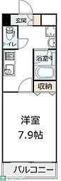 オアゾ桜台 1Kの間取図画像