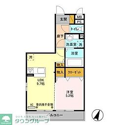 リヴェール 1LDKの間取図画像