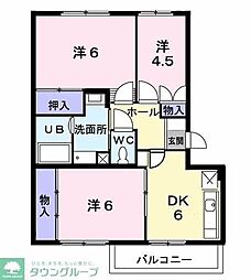 スリー・アイズ・マンション 3DKの間取図画像