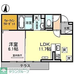 アクシス・ハイム 1LDKの間取図画像