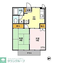 クラップコティ 2DKの間取図画像