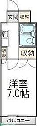 ベルシティ 1Kの間取図画像
