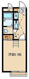 レオパレスサニープレイス清瀬 1Kの間取図画像