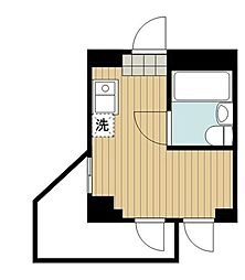 西武国分寺線 東村山駅 徒歩10分の賃貸マンション 3階ワンルームの間取り