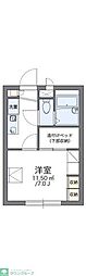 レオパレス雷塚 1階1Kの間取り
