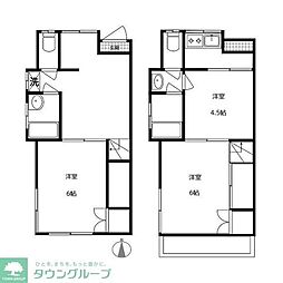 JR中央線 国分寺駅 徒歩7分の賃貸アパート 1階3Kの間取り