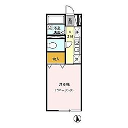 メゾンブランシュ 1階1Kの間取り