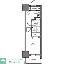 N-stage kumegawa 14階1Kの間取り
