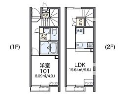 レオネクストファミリア白山 1階1LDKの間取り