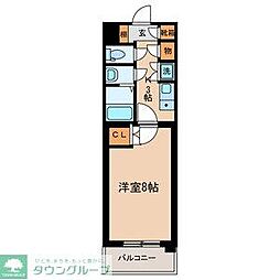 パルクサイド 1階1Kの間取り