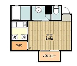 カーサデコール 2階1Kの間取り