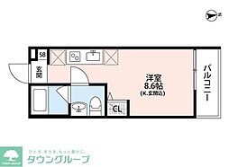 レガロ 1階ワンルームの間取り