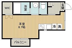 西武池袋線 秋津駅 徒歩5分の賃貸アパート 1階ワンルームの間取り