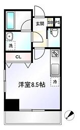 シュークル久米川 4階ワンルームの間取り