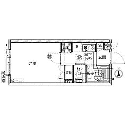 イクシオ保谷 1階1Kの間取り