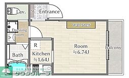 FUJISTA西武柳沢 3階1Kの間取り