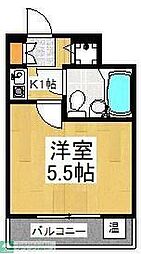 エクレール小平 1階1Kの間取り
