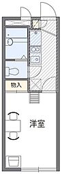 レオパレスチェリー 1階1Kの間取り
