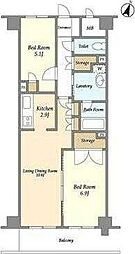 グランフォンテ 5階2LDKの間取り