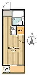 ラビアン栄町 1階ワンルームの間取り