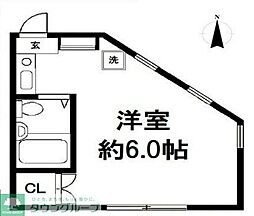 メゾン南大泉 2階ワンルームの間取り