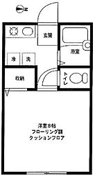ソレジオ武蔵境 1階1Kの間取り