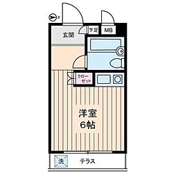 セントヒルズ一ツ橋学園 ワンルームの間取図画像