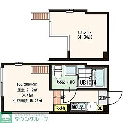 ハーモニーテラスステージ上石神井 1Kの間取図画像