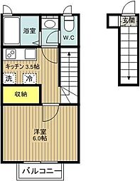 メゾンK. 1Kの間取図画像