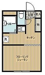 レオパレスフォレスト 1Kの間取図画像