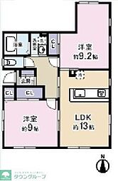エ・アロール 2LDKの間取図画像