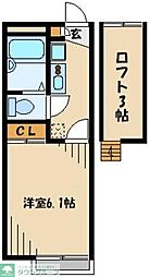 レオパレス柏葉 1Kの間取図画像