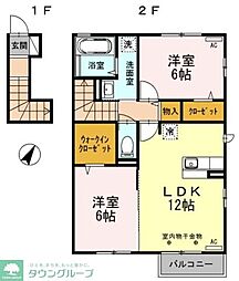 カンパーニュ 2LDKの間取図画像