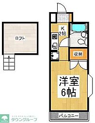 ヴィラ・アベニュ 1Kの間取図画像