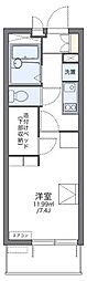 レオパレスレインボーステイツ 1Kの間取図画像