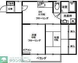 ファミーユ 2DKの間取図画像